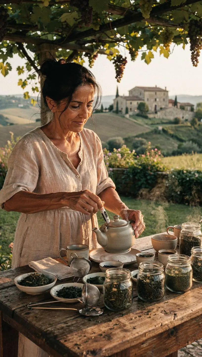 Un maestro di tè che prepara una cerimonia del tè verde tradizionale.